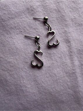 925/10k Retired Jane Seymour Open Heart Earrings